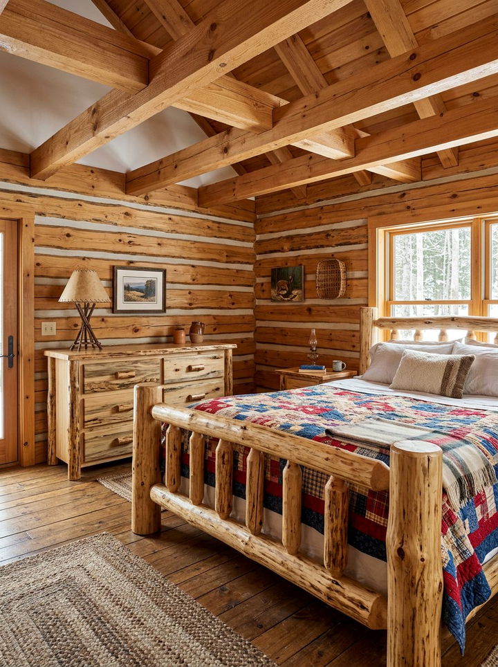 Log Cabin Style Bedroom Furniture - 30 mountain house bedroom ideas