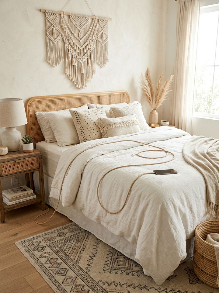 Long Braided Charging Cable - 30 bedroom phone chargers