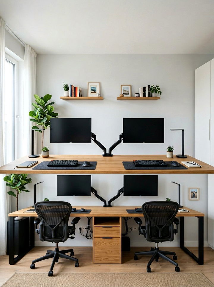 Long Double Desk - 30 bedroom desk ideas