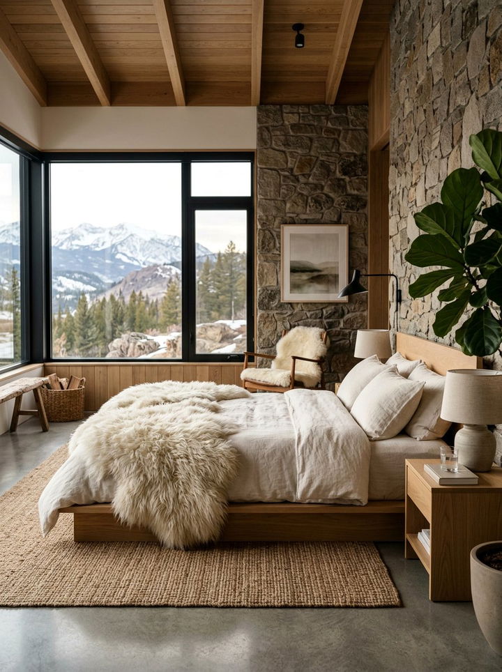 Long Hair Sheepskin - 30 sheepskin bedroom ideas
