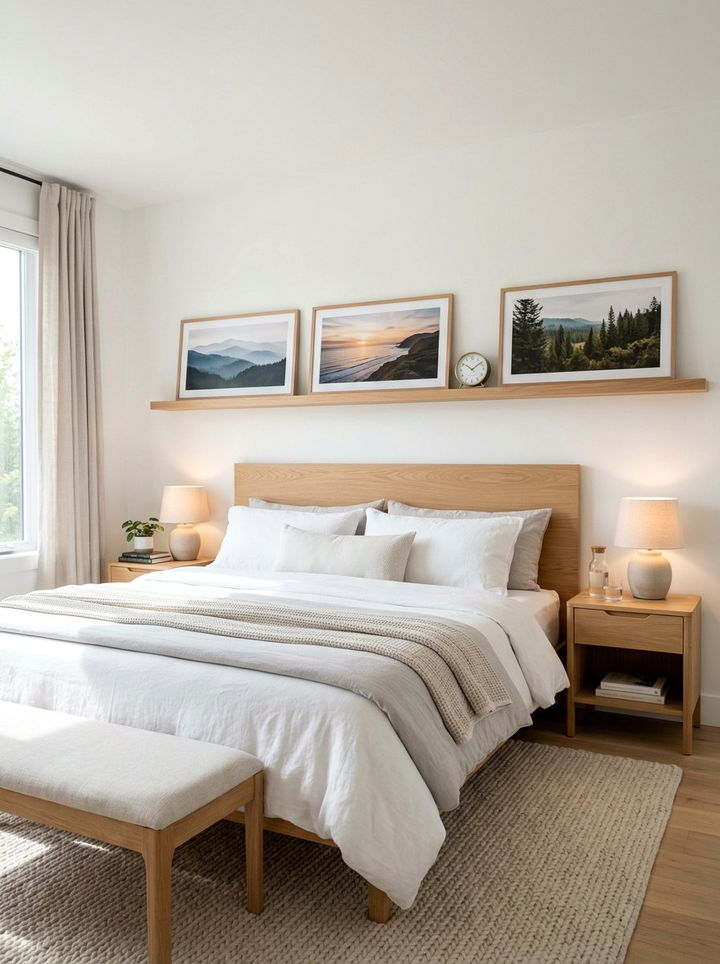 Long Narrow Shelf Above Headboard - 30 bedroom ledge shelves