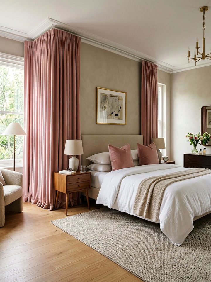 Long Window Curtains - 30 weekend bedroom ideas
