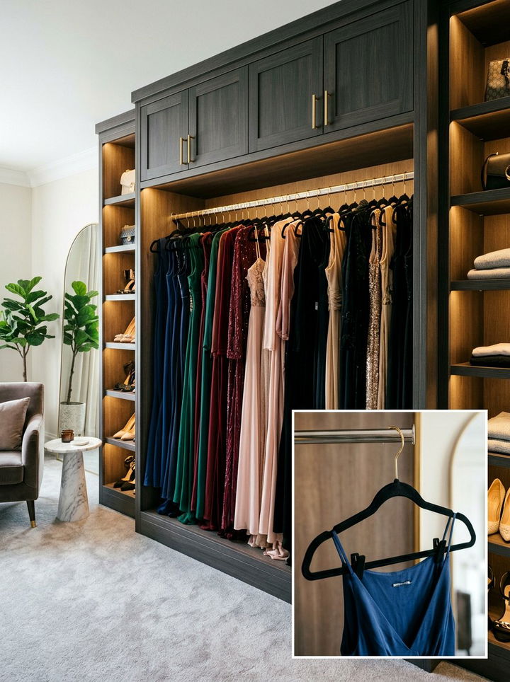 Long dress velvet hanger storage - 30 bedroom velvet hangers