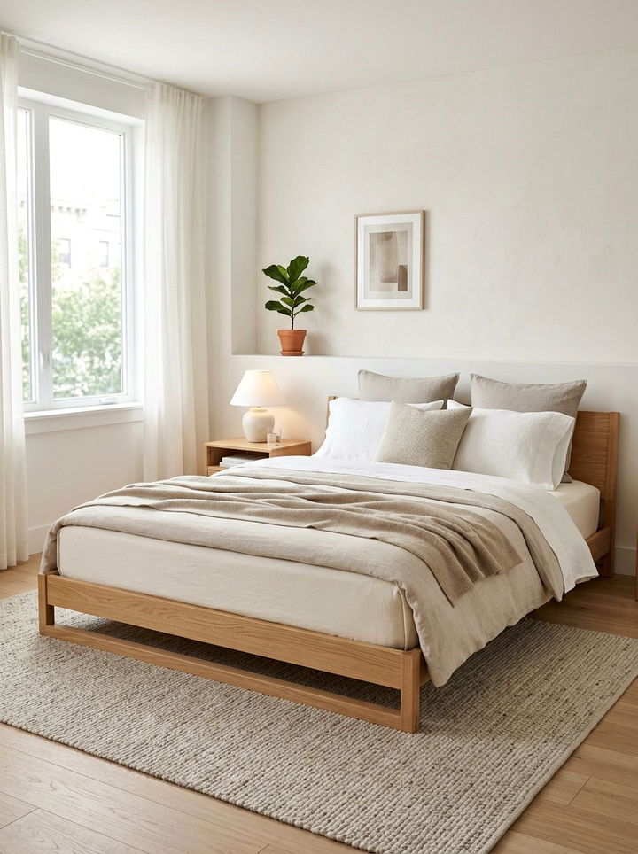 Low Profile Bed - 30 bohemian beige bedroom ideas