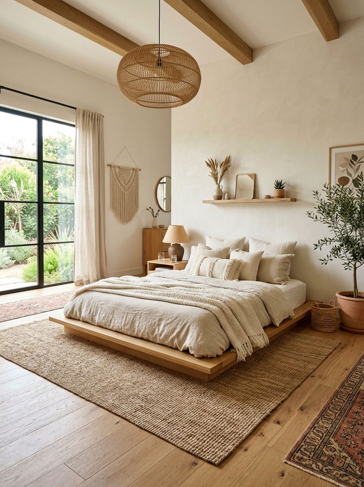 Low Profile Bed Bedroom - 30 bohemian cream bedroom ideas
