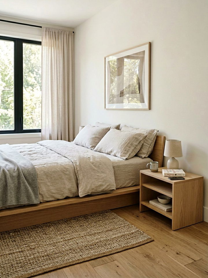 Low Profile Nightstand - 30 Korean bedroom ideas