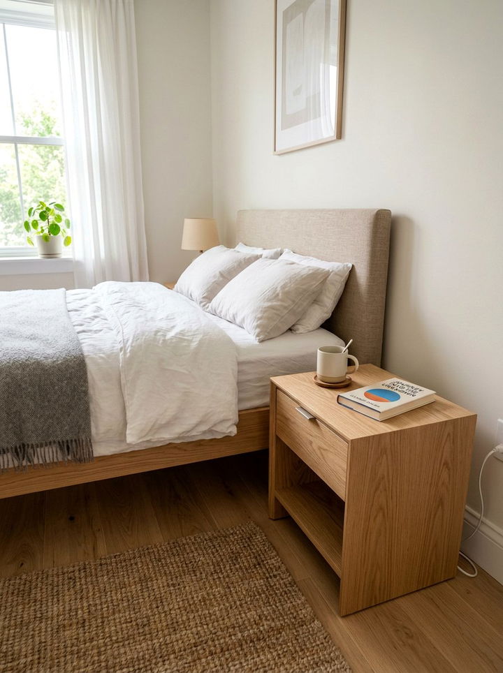 Low profile nightstand - 30 zen bedroom ideas