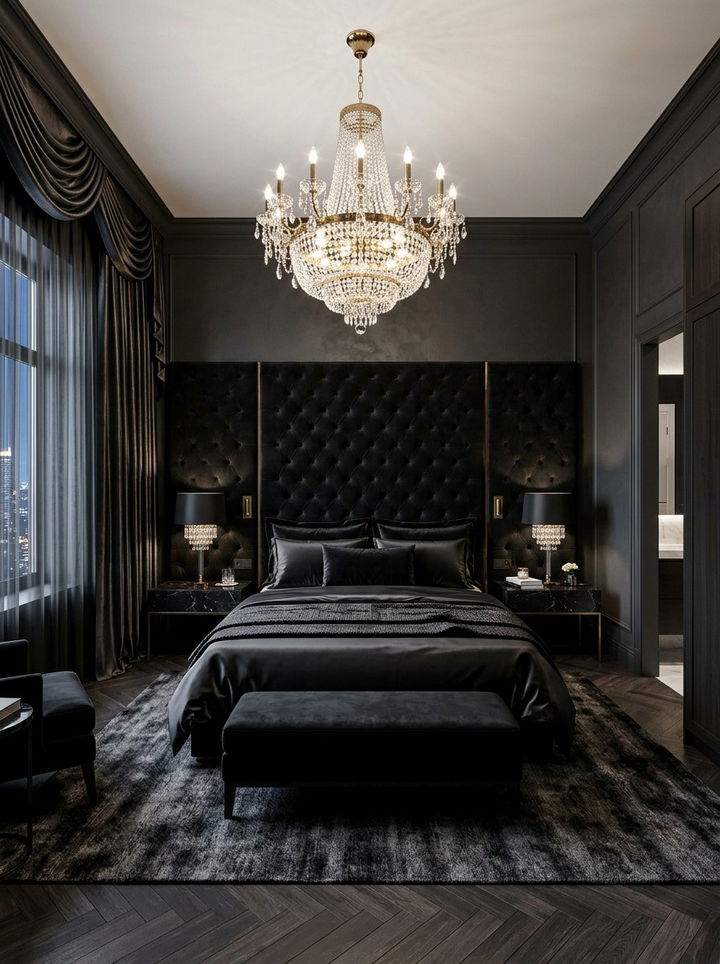 Luxury Black Bedroom - 30 black bedroom decor ideas