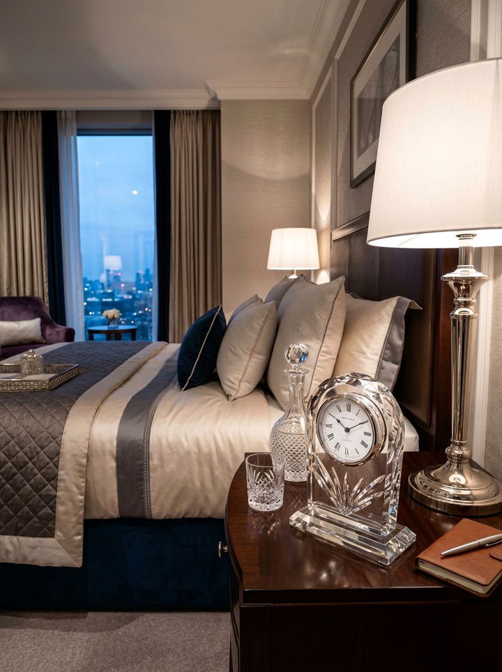 Luxury Crystal Table Clock - 30 bedroom clock ideas