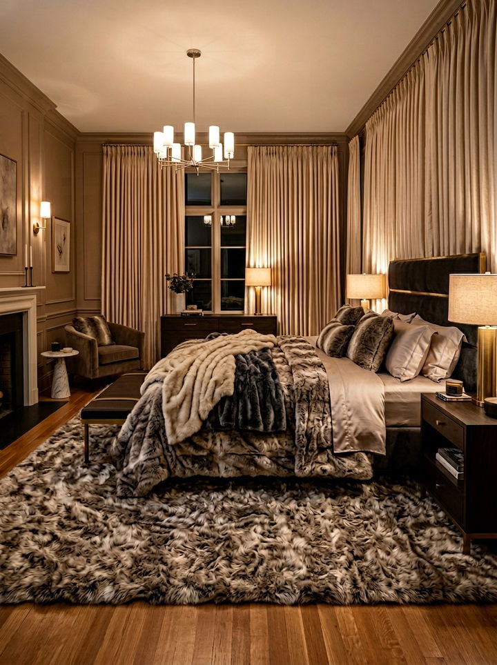 Luxury Faux Fur Space - 30 faux fur bedroom ideas