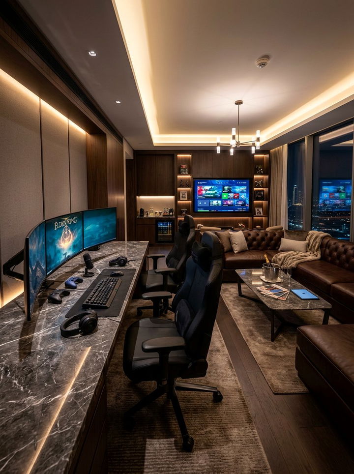 Luxury Gaming Suite - 30 gaming bedroom ideas