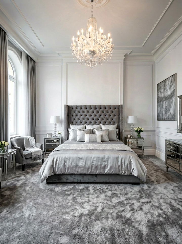 Luxury Gray And White Suite - 30 gray and white bedroom ideas