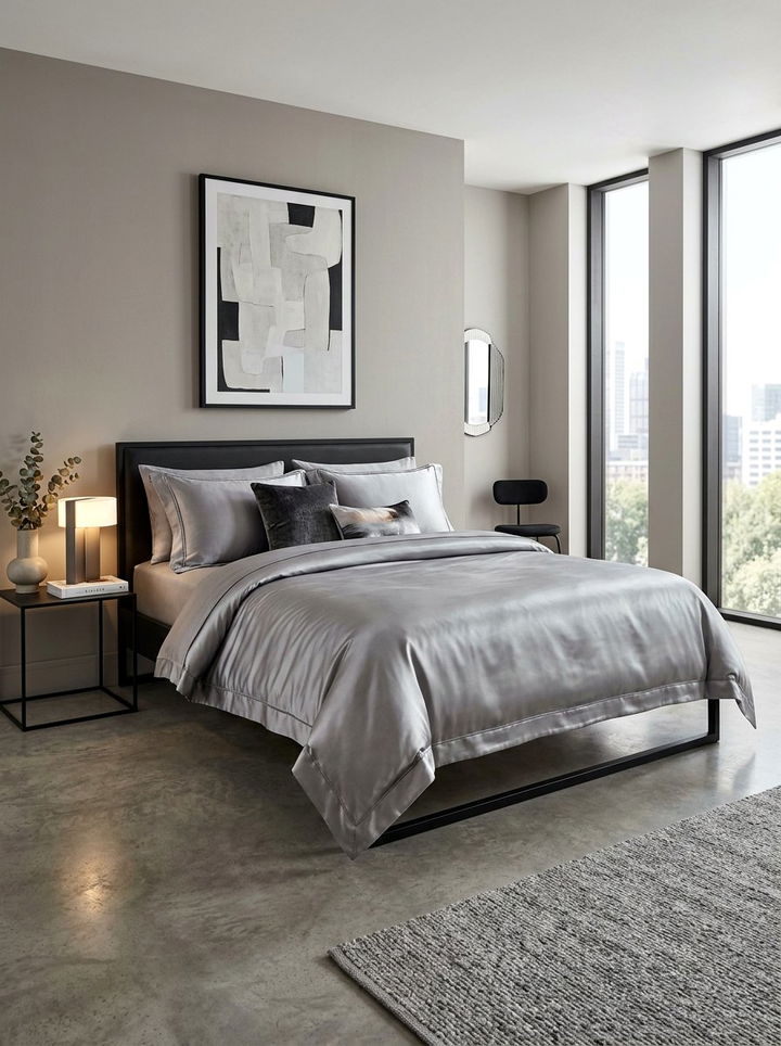 Luxury Gray Silk Bedding - 30 bedroom gray bedding ideas