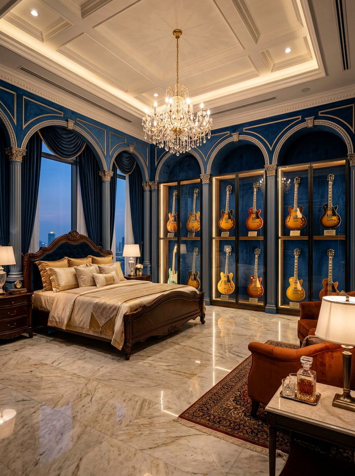 Luxury Guitar Suite - 30 guitar bedroom ideas