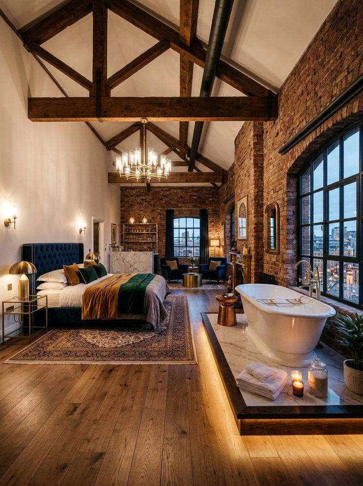 Luxury Loft Suite - 30 converted warehouse bedroom ideas