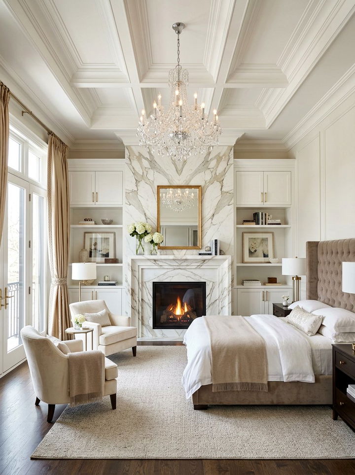 Luxury Master Suite Fireplace - 30 bedroom wood burning fireplace ideas