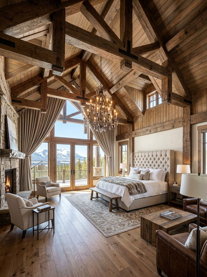 Luxury Mountain Suite Vaulted Ceiling - 30 mountain house bedroom ideas