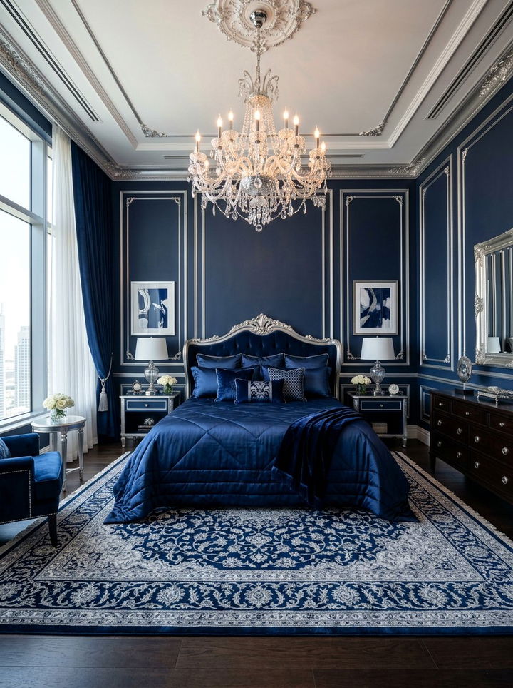 Luxury Navy Bedroom - 30 navy blue bedroom ideas