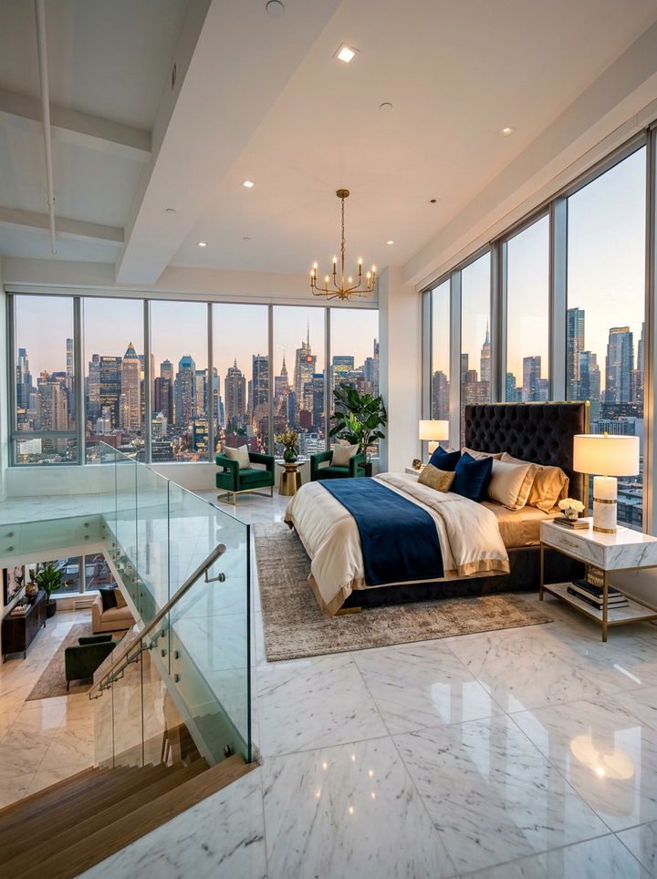 Luxury Penthouse Bedroom - 30 loft bedroom ideas