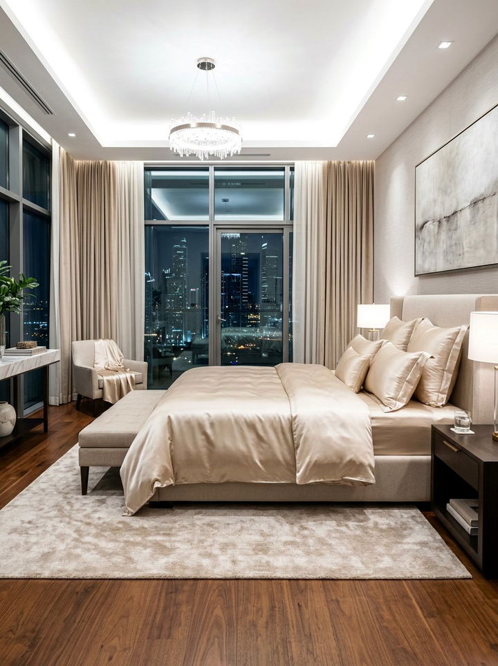 Luxury Silk Bedding - 30 penthouse bedroom ideas