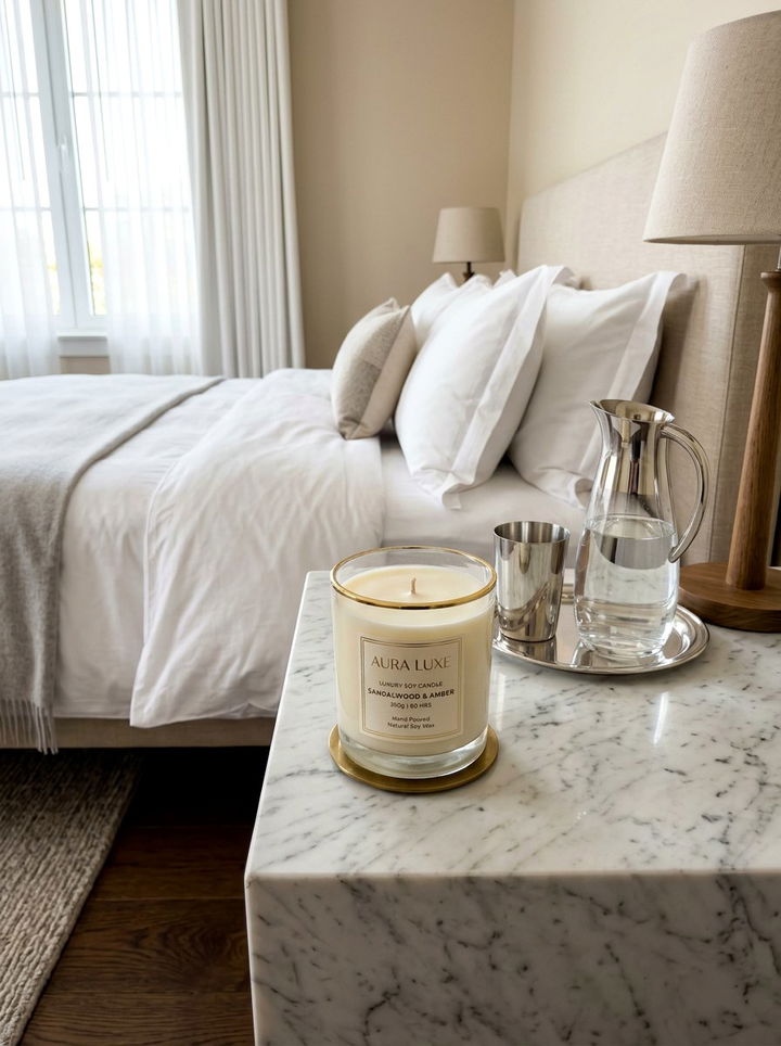 Luxury Soy Candle - 30 bedroom candle ideas