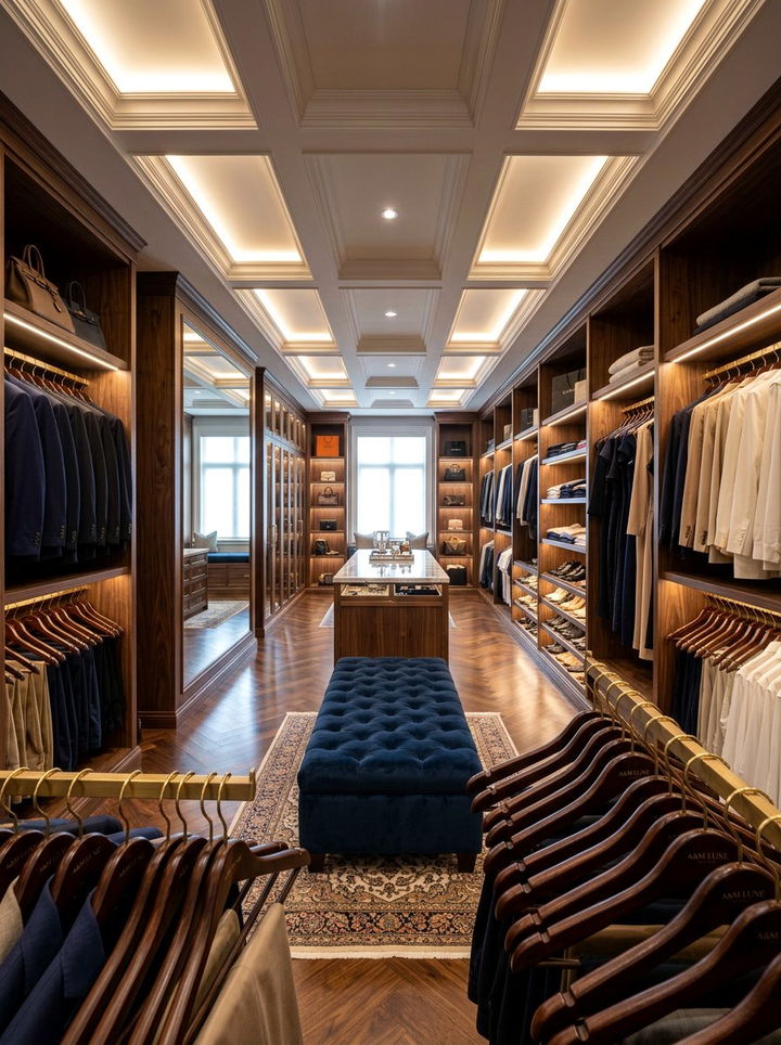 Luxury Walk In Closet - 30 bedroom wooden hangers