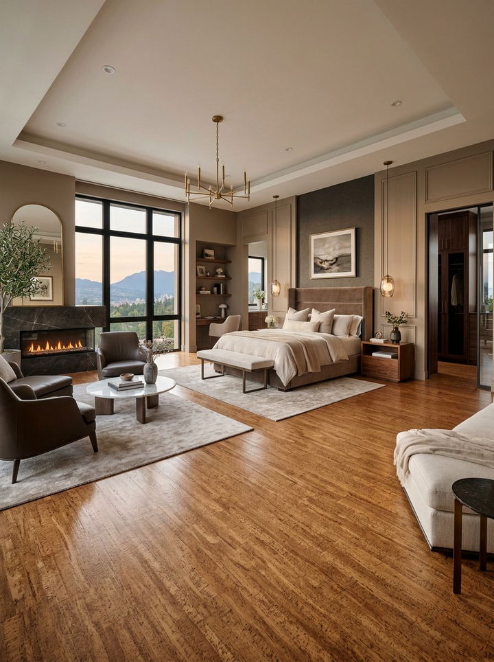 Luxury cork master suite - 30 bedroom cork flooring ideas