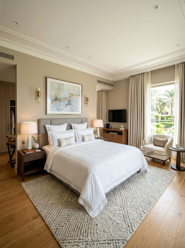 Luxury hotel style bedroom - 30 glam bedroom ideas