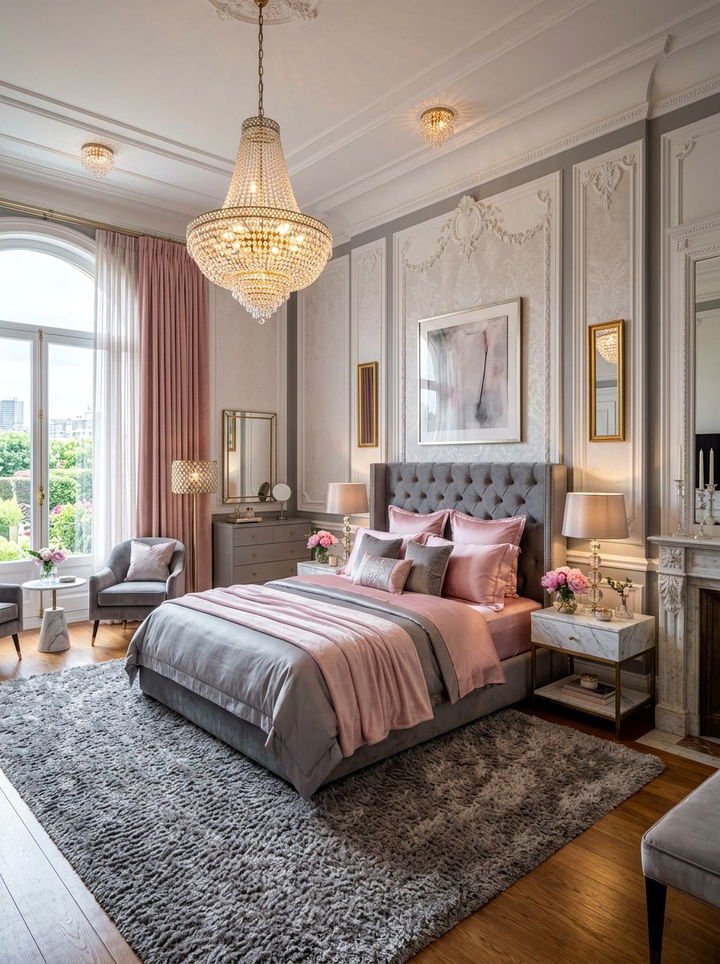 Luxury pink and gray bedroom - 30 pink and gray bedroom ideas