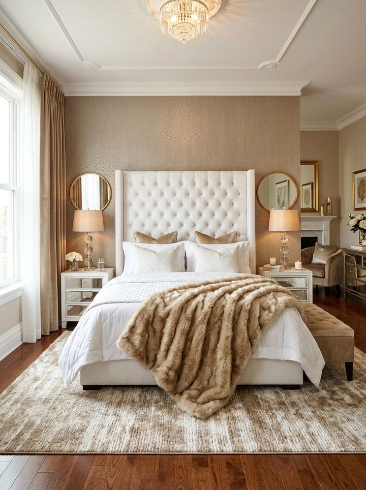 Luxury tan and white bedroom - 30 tan and white bedroom ideas