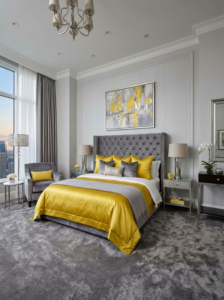 Luxury yellow and gray bedroom - 30 yellow and gray bedroom color combo