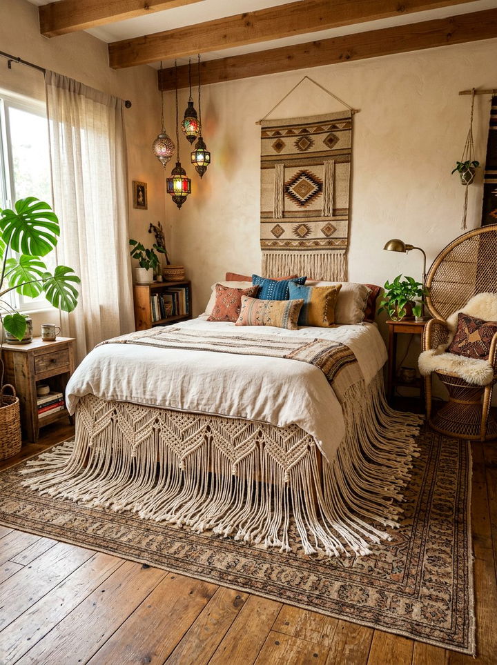 Macrame Bed Skirt - 30 bedroom dust ruffles