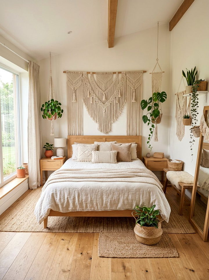 Macrame Bedroom - 30 earthy bedroom ideas