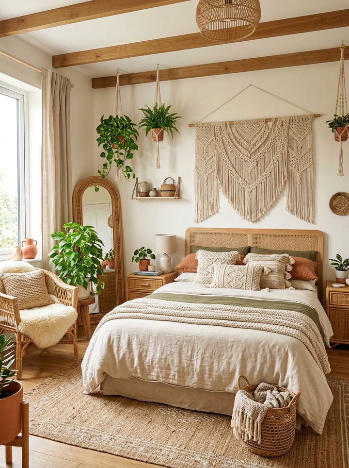 Macrame Cotton Wall Art - 30 cotton bedroom ideas