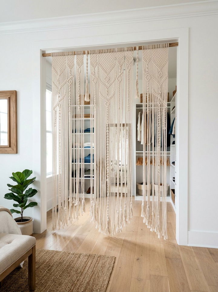 Macrame Door Curtain - 30 macrame bedroom ideas