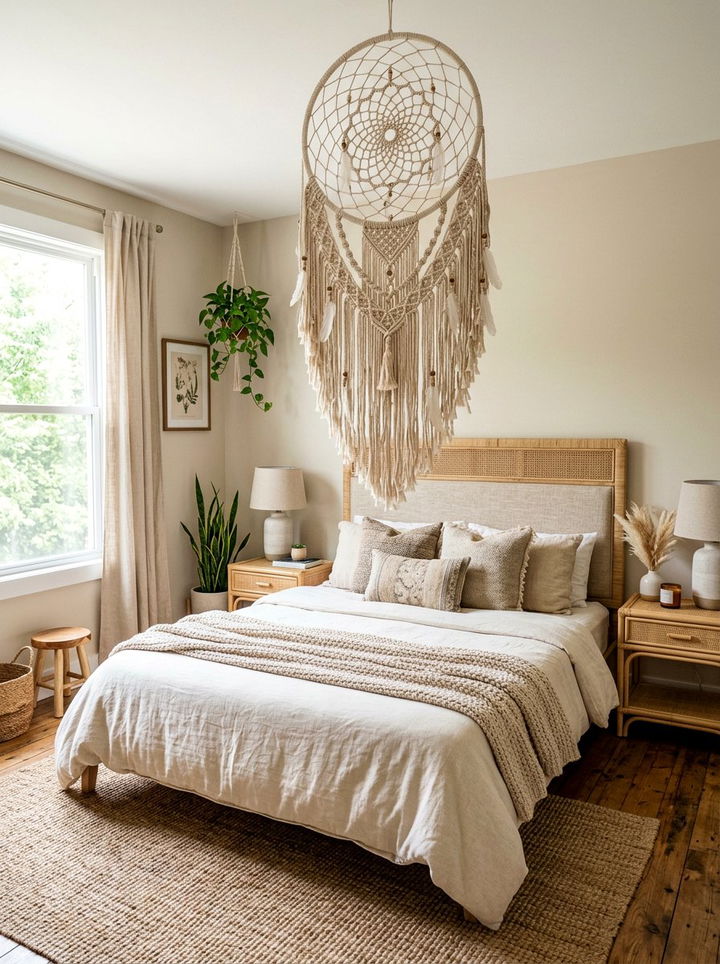 Macrame Dream Catcher - 30 macrame bedroom ideas