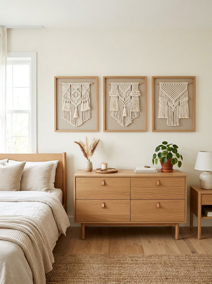Macrame Framed Art - 30 macrame bedroom ideas