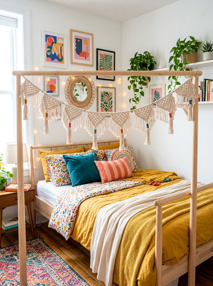 Macrame Garland - 30 macrame bedroom ideas