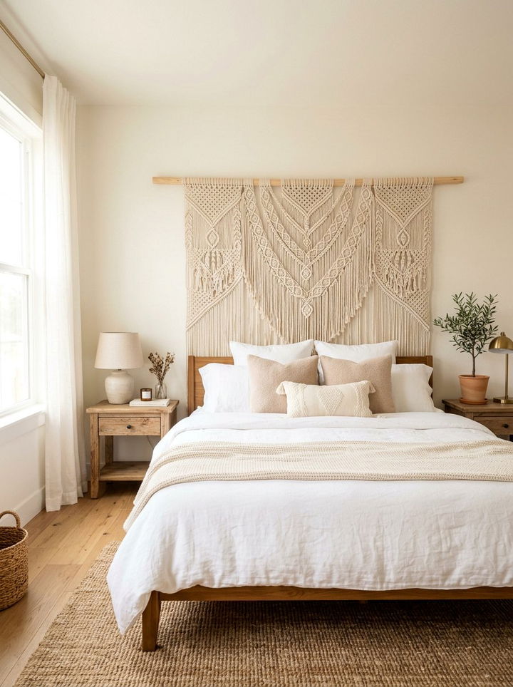 Macrame Headboard - 30 macrame bedroom ideas