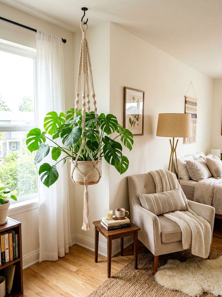 Macrame Plant Hanger - 30 macrame bedroom ideas