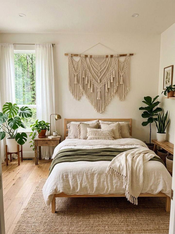 Macrame Wall Hanging - 30 woodland bedroom ideas
