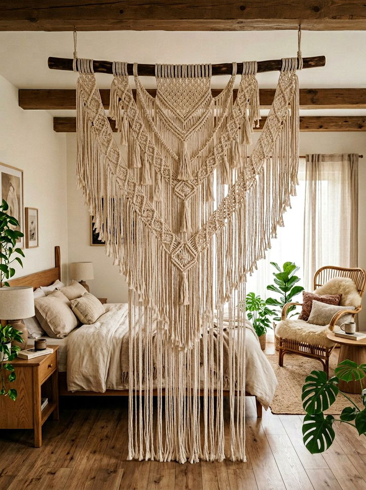 Macrame Wall Hanging - 30 bedroom room dividers
