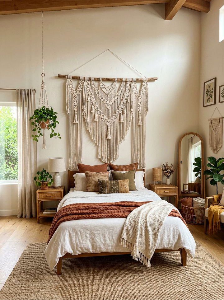 Macrame Wall Hanging Decor - 30 bedroom statement piece ideas