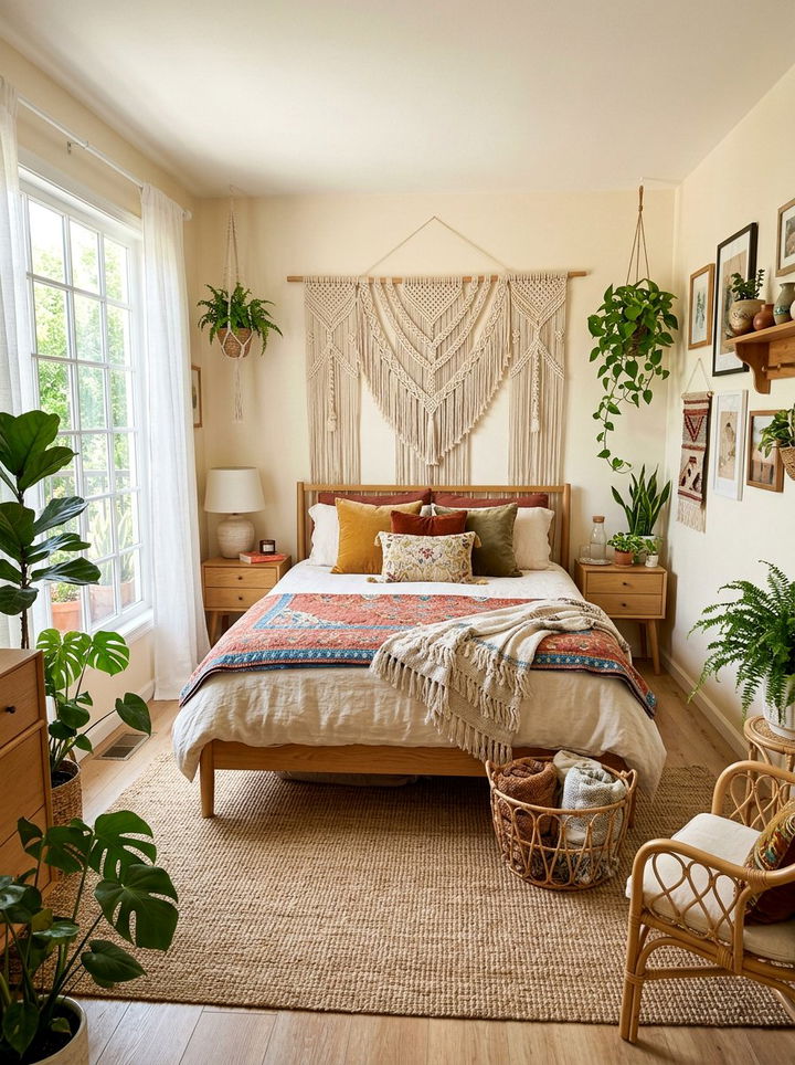 Macrame Wall Hanging Headboard Bedroom - 30 bedroom DIY headboard ideas