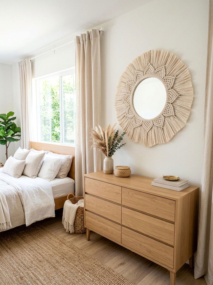 Macrame mirror wall hanging - 30 bedroom macrame wall hangings