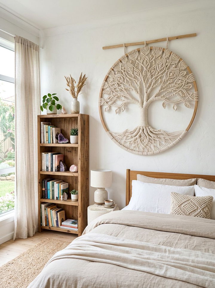 Macrame tree of life wall art - 30 bedroom macrame wall hangings