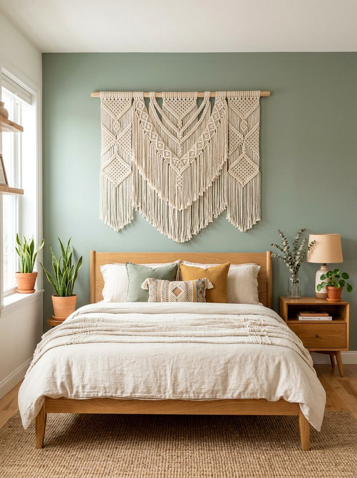 Macrame wall hanging - 30 renter bedroom ideas
