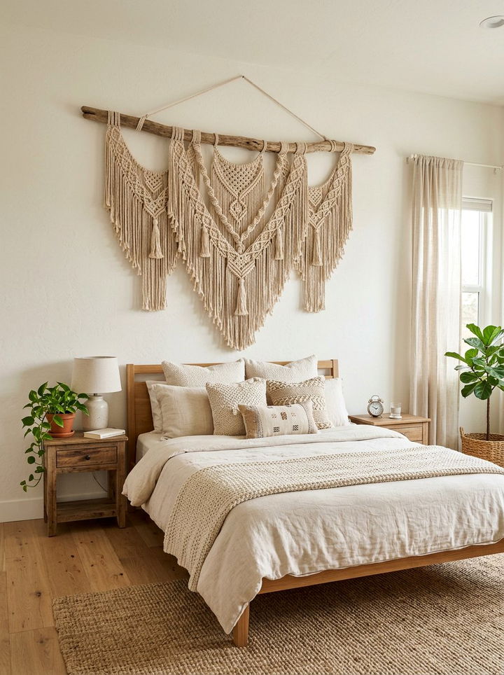 Macrame wall hanging - 30 budget bedroom ideas