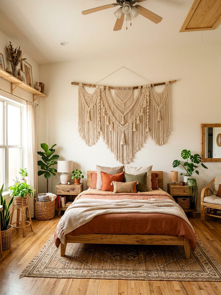 Macrame wall hanging - 30 cheap bedroom ideas