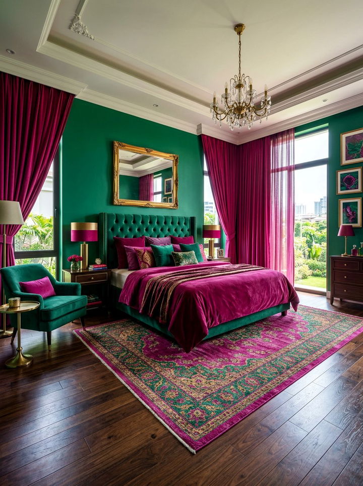 Magenta And Emerald Green Decor - 30 magenta bedroom ideas